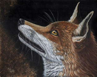 Big Red, Fox painting by artist Mel Wyatt