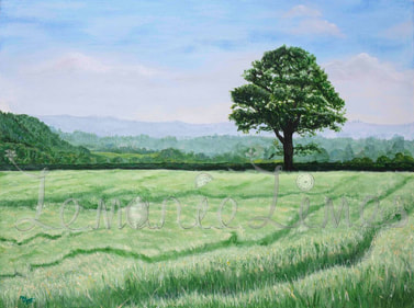 Sentinel. Landscape scene. Tree paintings. Chieveley to Donnington. LemanieLimes